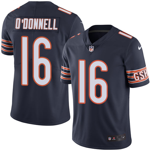 Men's Elite Pat O'Donnell Nike Jersey Navy Blue - #16 Rush NFL Chicago Bears